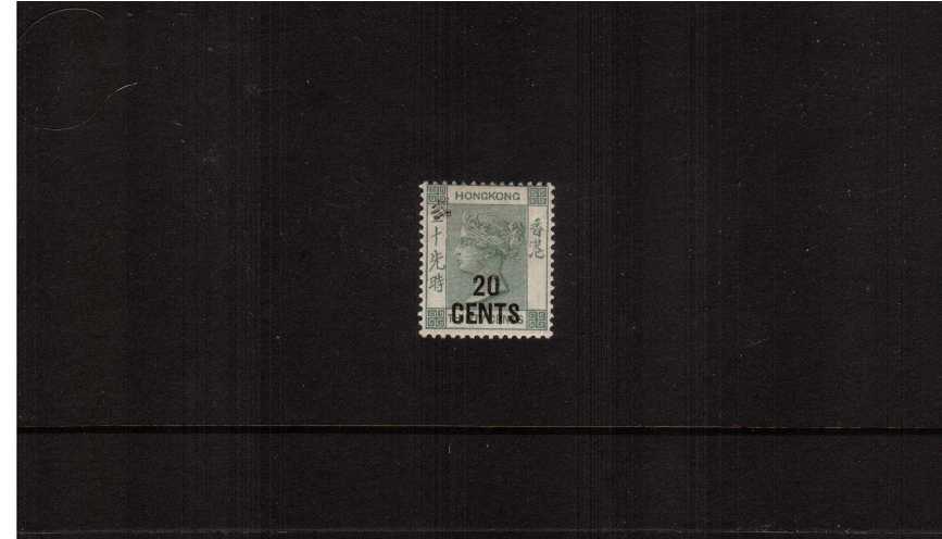 the ''20 CENTS'' plus ''chop'' on 30c Yellowish Green. A fine mounted mint single
<br><b>ZKS</b>