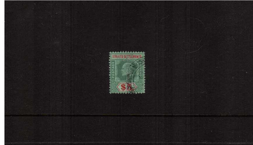 $5 Green and Red on Green.<br/>A superb fine used single.
<br><b>ZKS</b>