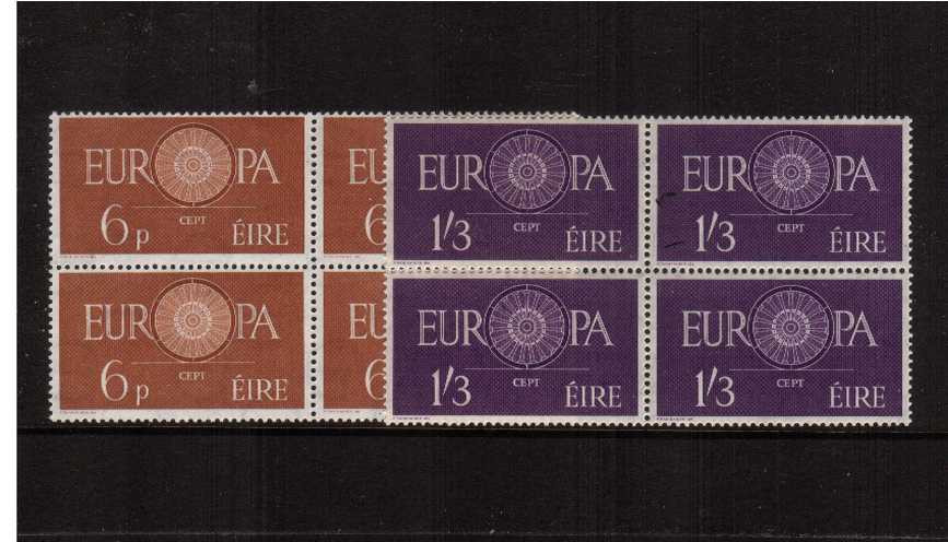 Europa set of two in superb unmounted mint blocks of four
<br><b>ZKT</b>