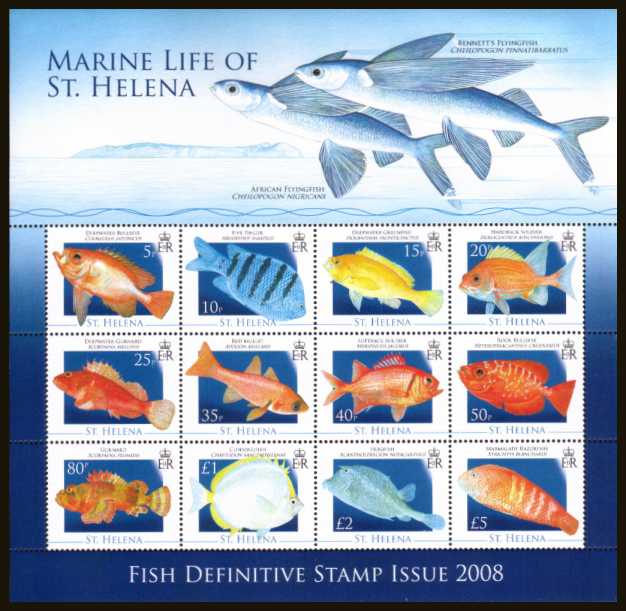 The Fish Definitive minisheet of twelve superb unmounted mint.