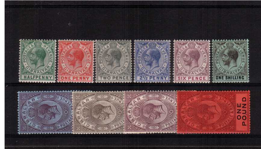 The watermark Multiple Crown ''CA'' set of ten lightly mounted mint. Fine and fresh.