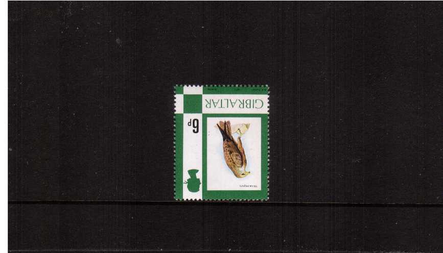 6d Black Kite Bird from the definitive set.<br/>A superb unmounted mint single clearly showing WATERMARK INVERTED. A rare stamp!