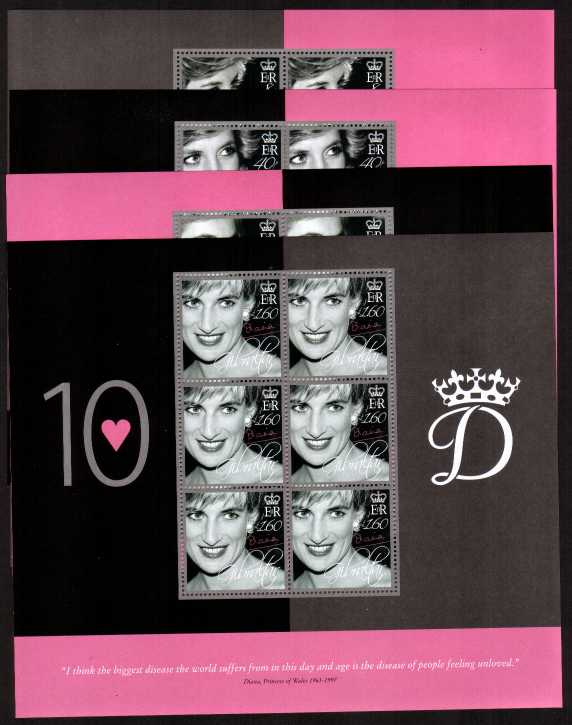 10th Death Anniversary of Princess Diana<br/>set of four special sheetlets superb unmounted mint