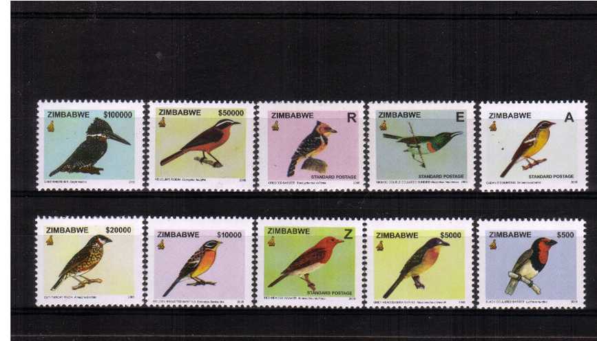 Birds complete definitive set of ten superb unmounted mint. Very scarce set!