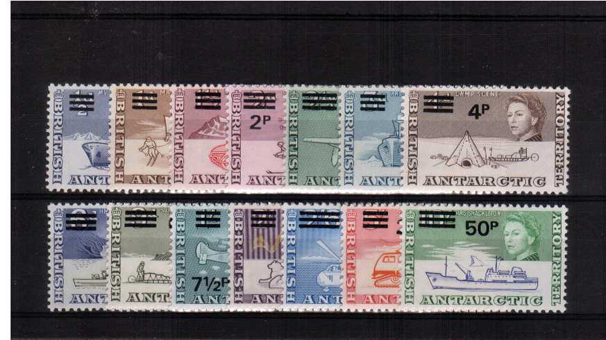 The Decimal overprint set of fourteen fine lightly mounted mint.
<br><b>ZKU</b>