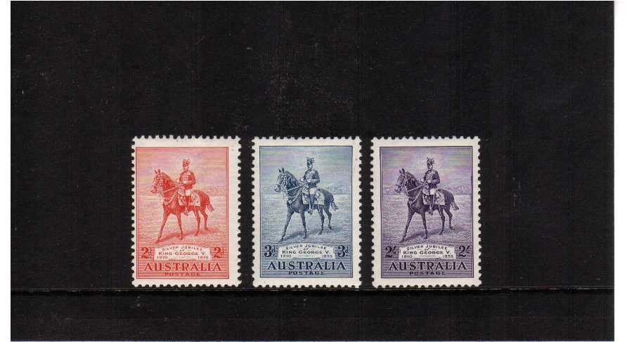 Silver Jubilee set of three superb unmounted mint.<br/><b>SEARCH CODE: 1935JUBILEE</b><br><b>QRQ</b>