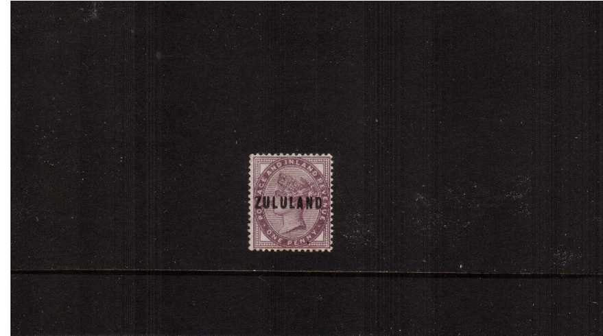 1d Deep Purple<br/>A fine lightly mounted mint single showing the overprint ''ZULULAND'' centered high.
<br><b>ZKX</b>