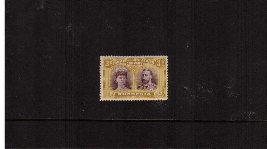 3d Purple and Ochre - Perforation 14<br/>A good lightly mounted mint single.
<br><b>ZKX</b>