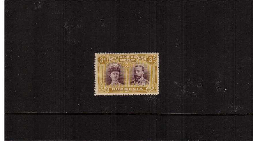 3d Purple and Ochre - Perforation 14<br/>A good lightly mounted mint single.
<br><b>ZKX</b>