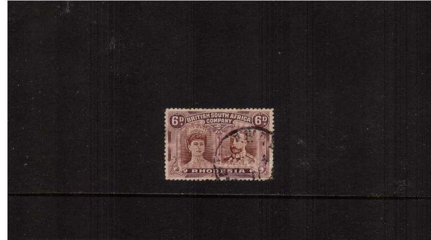 6d Red-Brown and Mauve - Perforation 14<br/>A good fine used stamp.<br><b>ZKX</b>