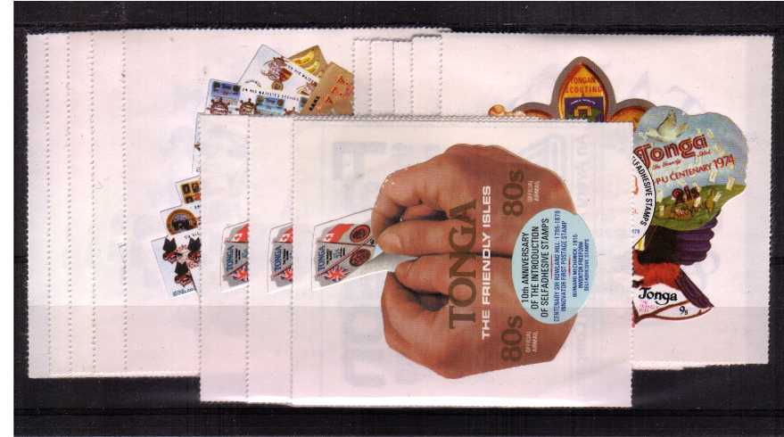 Death Centenary of Sir Rowland Hill and 10th Anniversary of Self Adhesive Tonga stamps.<br/>A superb unmounted mint set of thirteen.