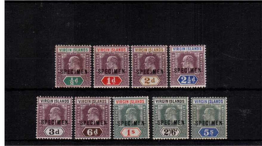 The Edward set of nine overprinted ''SPECIMEN'' lightly mounted mint.
<br><b>ZKZ</b>