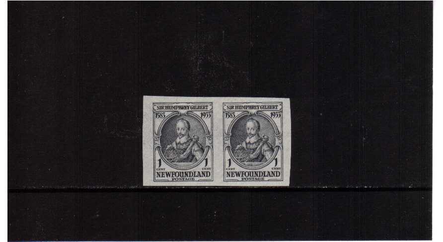 1c Slate in a superb unmounted mint horizontal imperforate pair