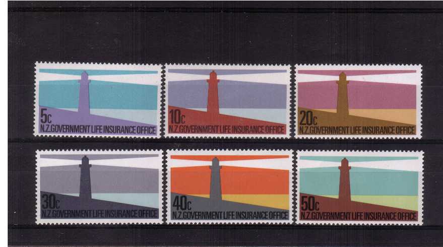 N.Z. GOVERNMENT LIFE INSURANCE OFFICE<br/>the ''Lighthouse'' set of six superb unmounted mint.
<br><b>ZJZ</b>