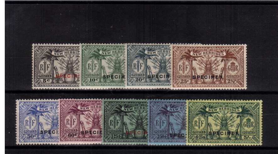 The ''SPECIMEN'' overprint of nine very fine lightly mounted mint.
<br/><b>ZHZ</b>
