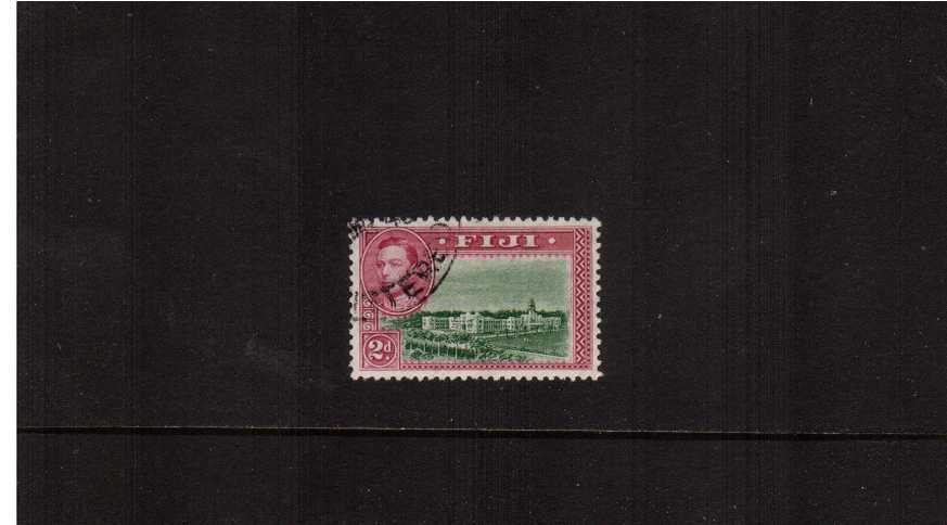 2d Green and Magenta - Perforation 12<br/>
A superb fine used single showing the ''Scratched Building'' variety.
<br/><b>ZGZ</b>