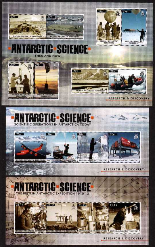 Antarctic Science set of three minisheets superb unmounted mint.