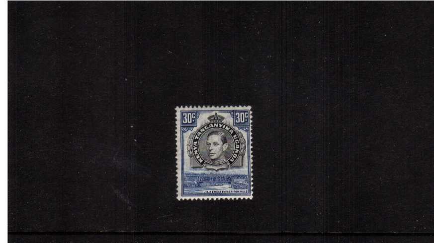 30c Black & Blue definitive single - Perforation 13.<br/>A fine lightly mounted mint single