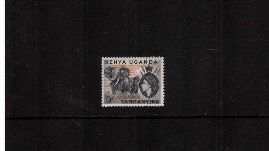 5/- Elephant definitive single lightly mounted mint. 

