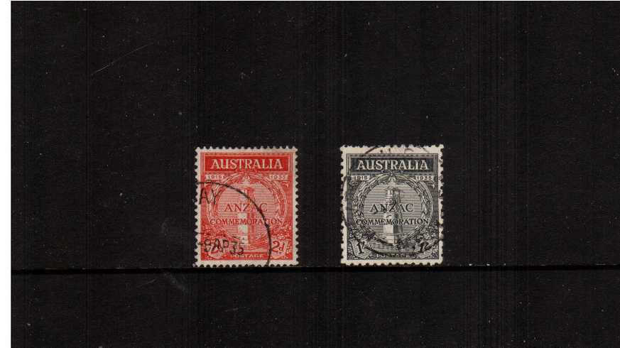 Anniversary of Gallipoli - ANZAC Landing Commemoration.<br/>
A suped fine used set of two.
