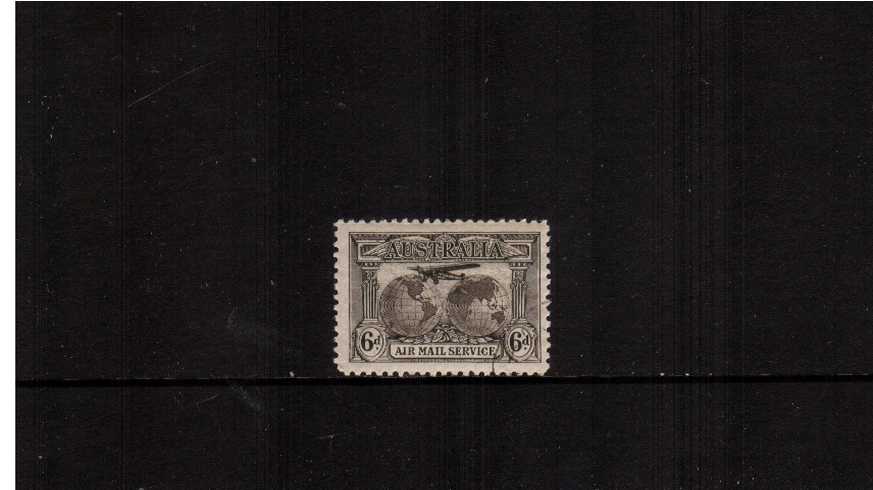 The 6d Kingsford Smith AIRMAIL single CANCELLED TO ORDER but lightly mounted mint.<br/><b>ZAZ</b>