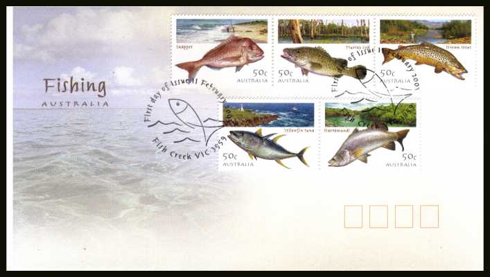 Angling in Australia set of five on an official unaddressed AUSTRALIA POST<br/> colour first day cover dated