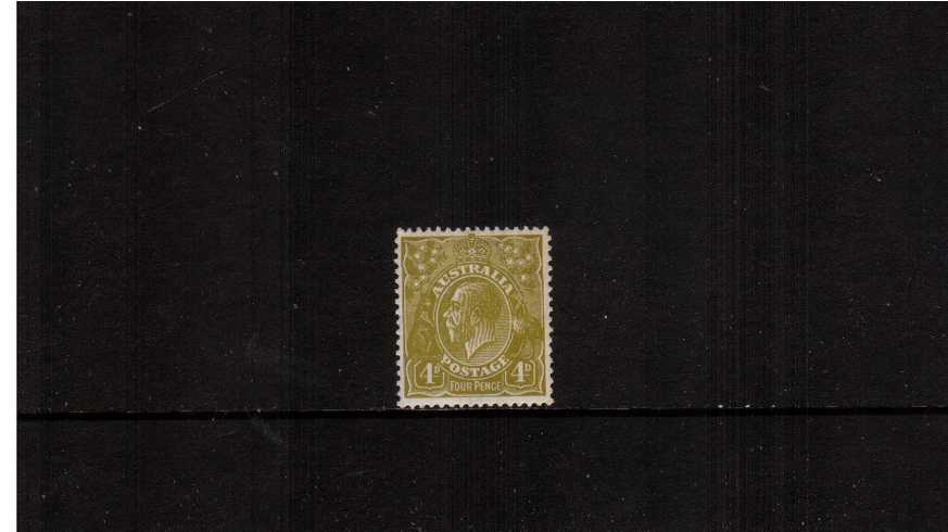 4d Yellow-Olive - Perforation 13x12
<br/>A fine lightly mounted mint single