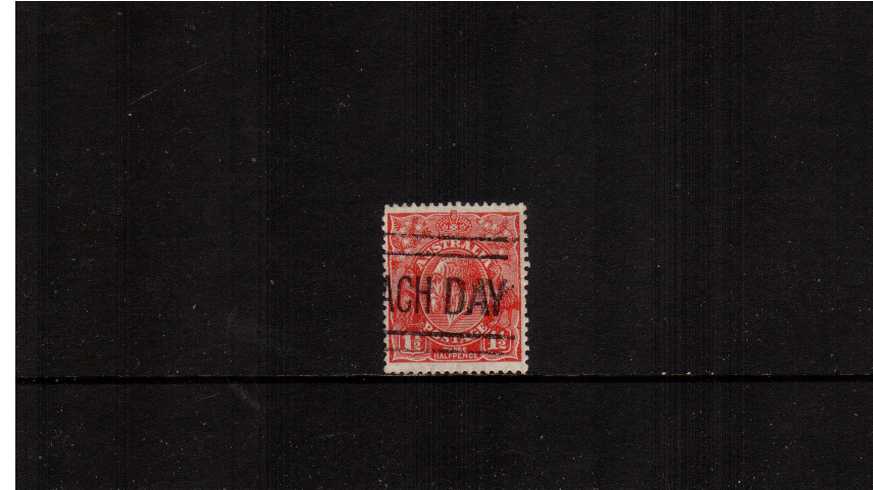 1d Scarlet - Perforation 13x12
<br/>A good  slogan used single.