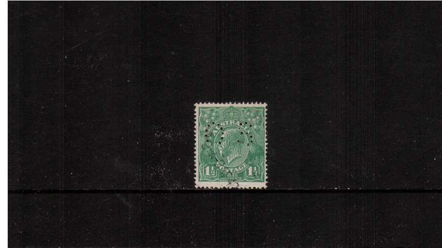 1d Green<br/>A good used single perforated ''O S''