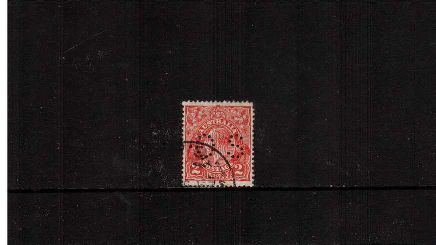 2d Golden Scarlet - Die III<br/>A good used single cancelled with a part CDS perforated ''O S''
