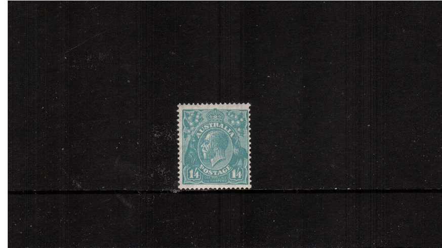 1/4d Turquoise - 
Perforation 13x12<br/>
A fine very lightly mounted mint single.
<br/><b>XAX</b>
