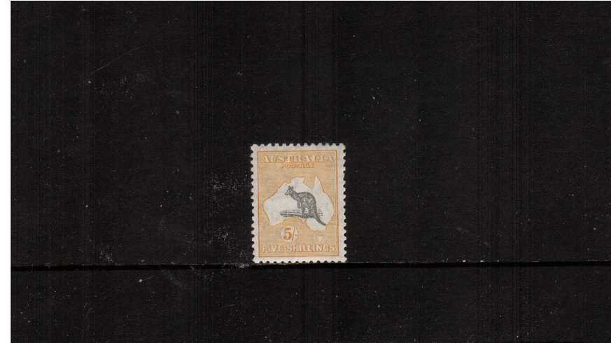 5/- Grey and Yellow - Die II<br/>
A lovely fine and fresh well centered lightly mounted mint single.
<br/><b>XAX</b>
