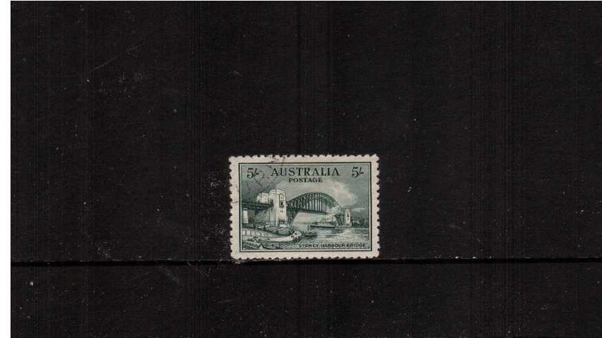 ''Sydney Harbour Bridge''<br/>
The famous 5/- Green with a ''Cancelled to Order'' circular date stamp. Nice stamp! 

<br/><b>XAX</b>