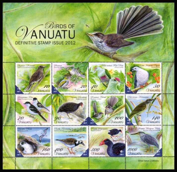 The ''Birds of Vanuatu'' definitive minisheet superb unmounted mint. 

<br><b>XBX</b>