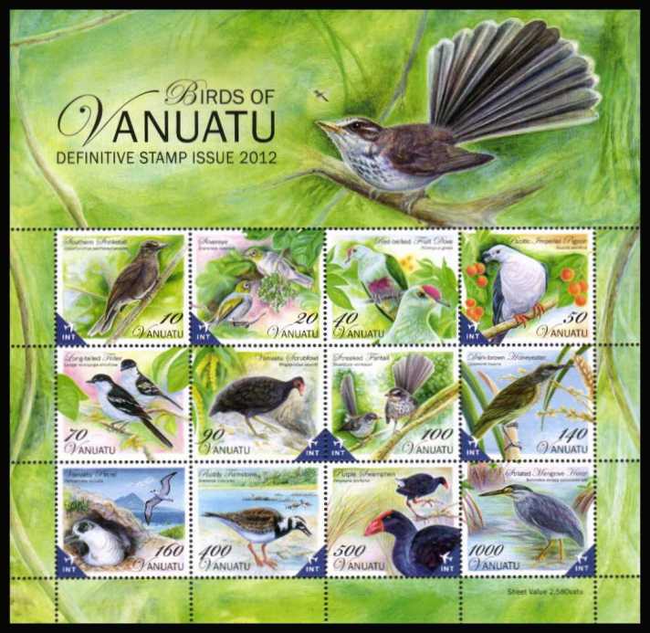 The ''Birds of Vanuatu'' definitive minisheet superb unmounted mint. 

<br><b>XBX</b>