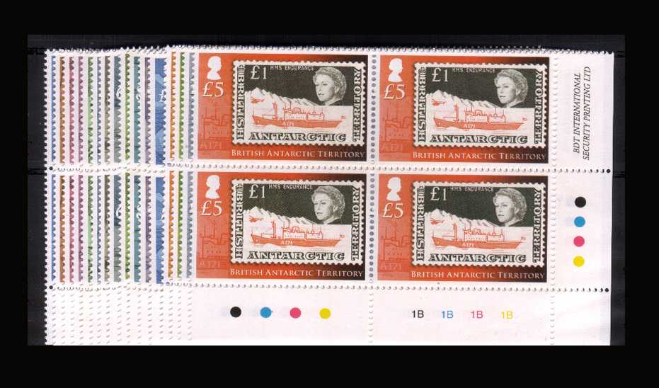 The ''Stamp on Stamp'' definitive set of sixteen in superb unmounted mint SE cylinder blocks of four reading ''1B1B1B1B'' <br><b>XCX</b>

