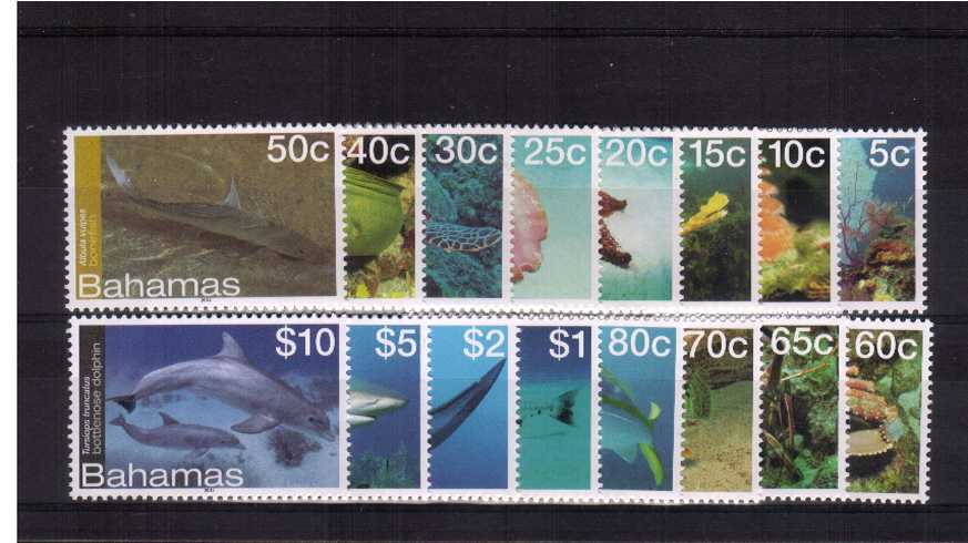 Marine Life definitive set of sixteen superb unmounted mint.<br><b>XCX</b>