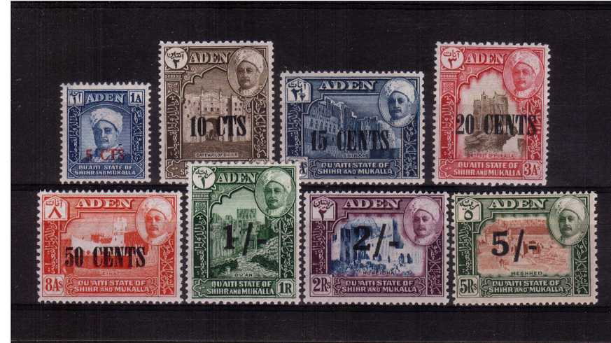 The surcharge set of eight lightly mounted mint.<br/><b>QQH</b>
