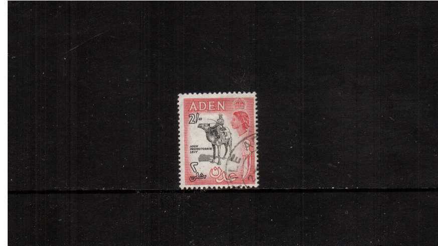 2/- Black and Carmine-Rose definitive single superb fine used.