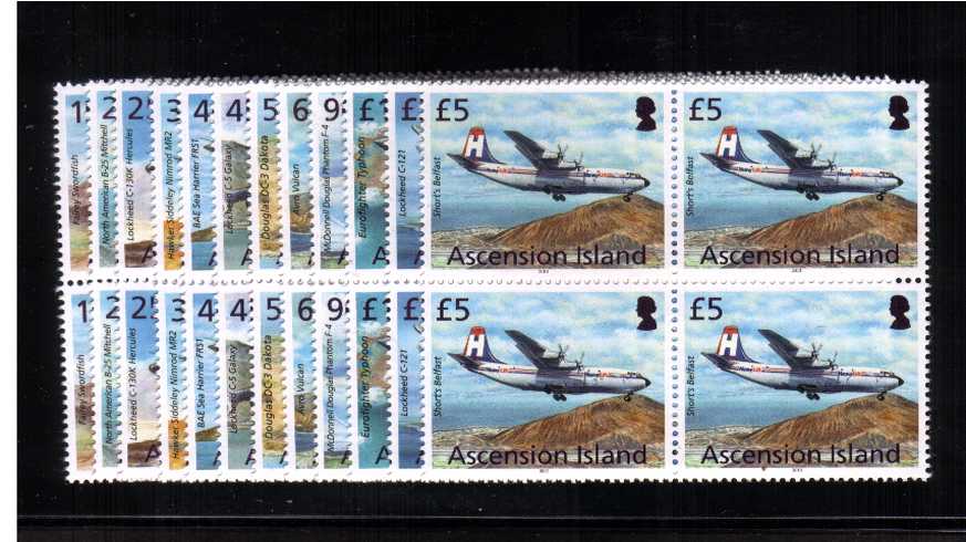 The Aircraft definitive set of twelve superb unmounted mint blocks of four.
<br><b>XCX</b>