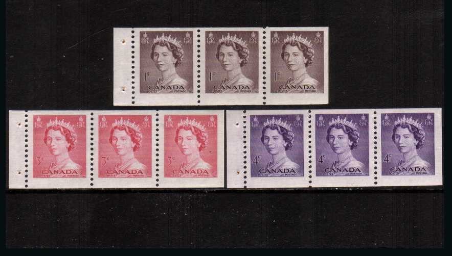 Set of three booklet panes of three superb unmounted mint.<br><b>XQX</b>