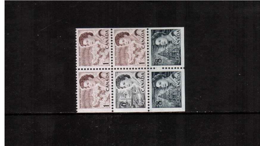 1c Brown x 3 plus 6c Black plus 8c Slate-Black x 2booklet pane of six superb unmounted mint.

<br><b>XQX</b>