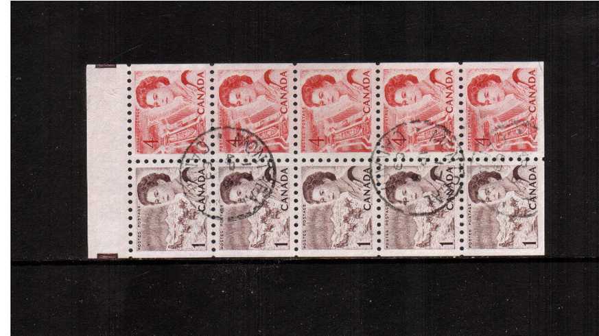 1c Brown and 4c Red - five of each booklet pane of ten superb fine used. 

<br><b>XQX</b>
