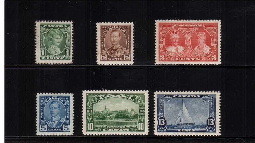 Silver Jubilee set of six good mounted mint.<br/><b>SEARCH CODE: 1935JUBILEE</b><br/><b>QQQ</b>