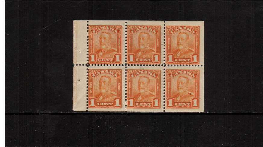 1c Orange booklet pane of six lightly mounted mint.
<br><b>XQX</b>