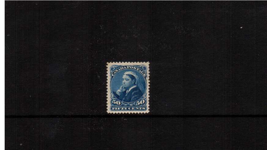 50c Blue ''Old Queen''<br/>
A sunning bright and fresh single with full original gum and a trace of a hinge. So pretty!! 
<br/><b>XQX</b>