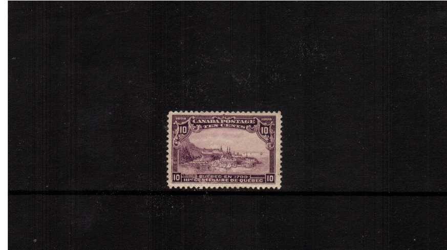 Quebec Tercentenary<br/>10c  Violet with great colour and centering lightly mounted mint with much gum.
<br/><b>XQX</b>