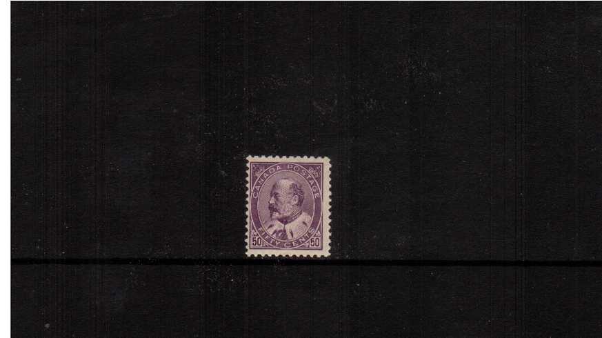 50c Deep Violet<br/>
A very, very lightly mounted mint bright and fresh single. Rare stamp!
<br/><b>XQX</b>