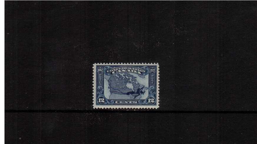 
60th Anniversary of Confederation<br/>
The 12c Blue Map of Canada single superb unmounted mint.
<br/><b>XQX</b>