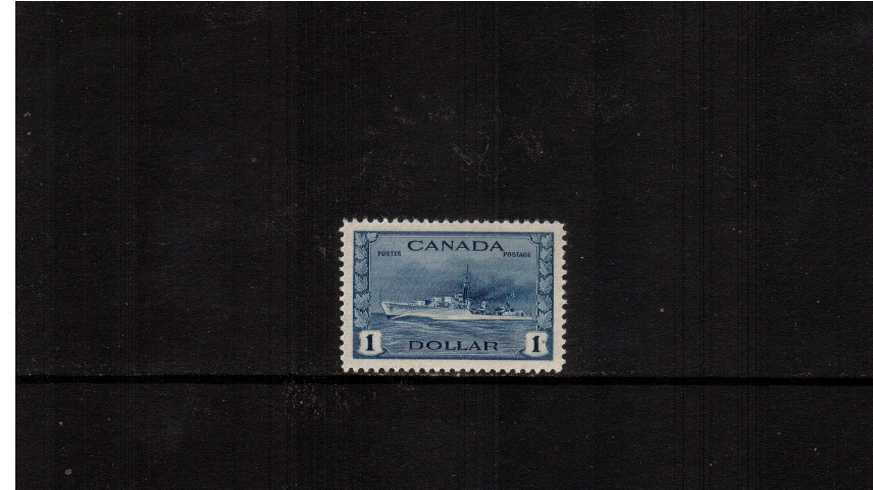 $1 Blue ''H.M.S. Cossack'' ''War Effort'' definitive odd value<br/>A superb unmounted mint stamp.<br/><b>XQX</b>